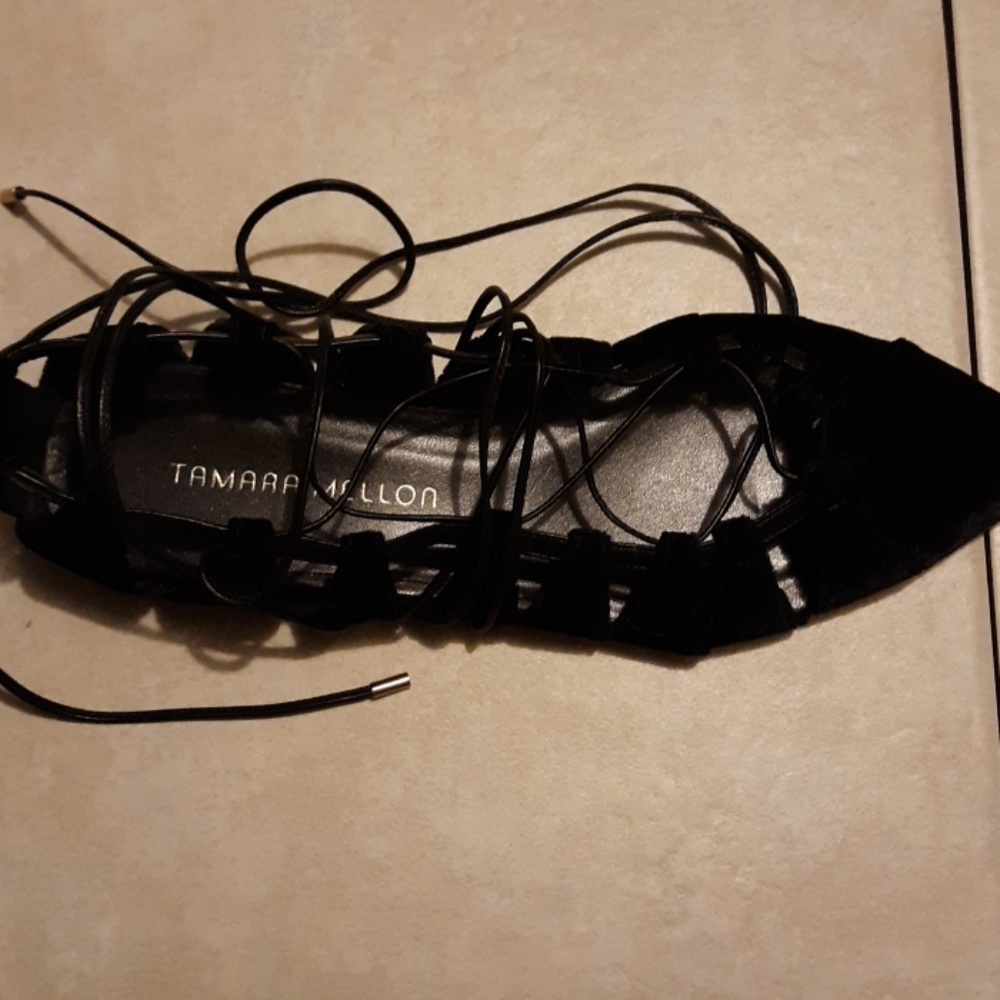 Tamara Mellon leather lace up shoes